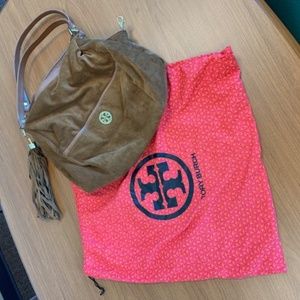Tory Burch Brown Suede Shoulder Bag